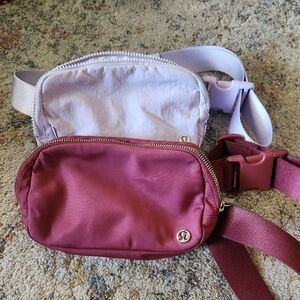 Lululemon Athletica Red and Purple Crossbody Bags with Sporty Design